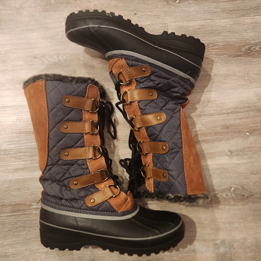 Abound Women's Quilted, Suede, Rubber Winter Boots